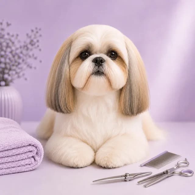 Neatly trimmed dog after a Signature Care hygiene session